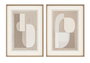 DKD Home Decor Cuadro Decorativo Marron Beige Cristal/Ps Abstracto 52.5 x 3.8 x 72.5 cm (4 Unidades)