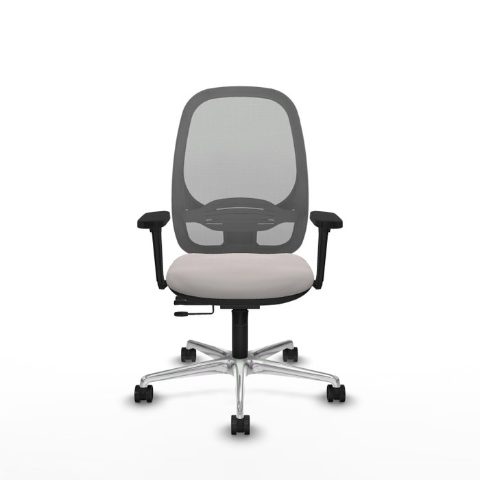 PIQUERAS Y CRESPO Silla de oficina Cilanco con mecanismo Sincro/Traslack, Blanco y Gris