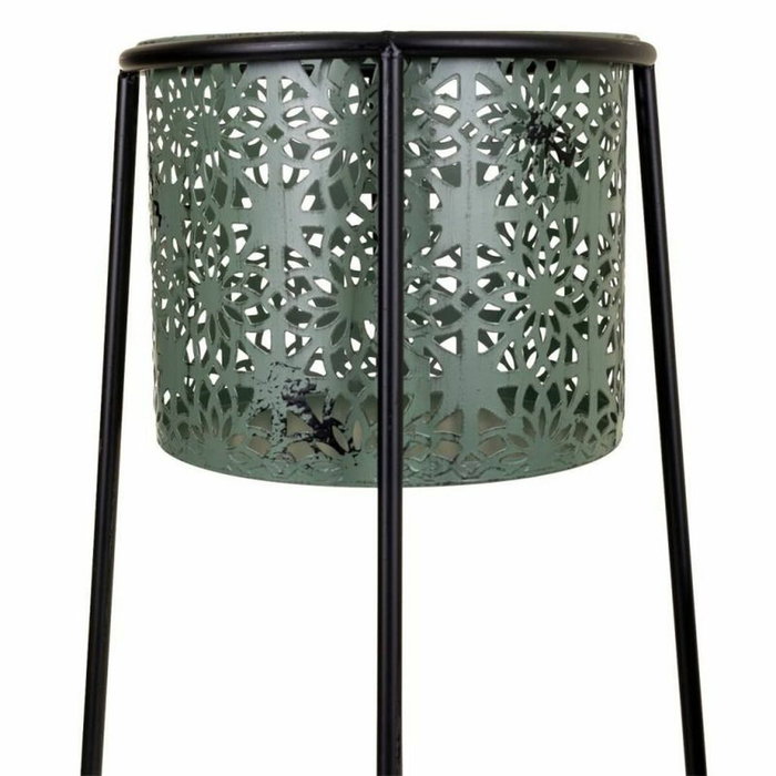 Set de Maceteros Alexandra House Living Azul Negro Metal 23 x 45 x 23 cm 26 x 70 x 26 cm 2 Piezas