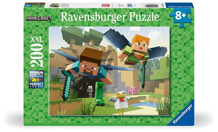 Ravensburger Puzzle 200 Piezas XXL Minecraft, Edad Recomendada 7+ Años, Instrucciones Multilingües Ravensburger Puzzle 200 Piezas XXL Minecraft, Edad Recomendada 7+ Años, Instrucciones Multilingües