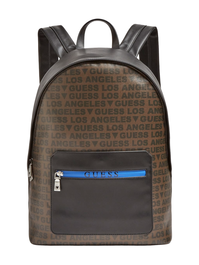 Dan, Cuero sintético, Mochila de tela, Negro/Marrón, Para hombres