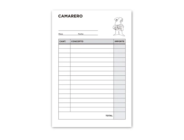 Liderpapel Talonario Camarero 8º Original 2 Copias T302