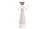 DKD Home Decor Figura de Metal Ángel Rosa Palo
