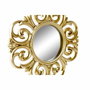 DKD Home Decor Set de 5 Espejos de Cristal Decape Blanco y Dorado 35x35 cm
