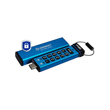 Kingston IronKey Keypad 200C 16GB USB-C 3.2 Gen 1 Unidad Flash Cifrada AES-256 FIPS 140-3 Azul