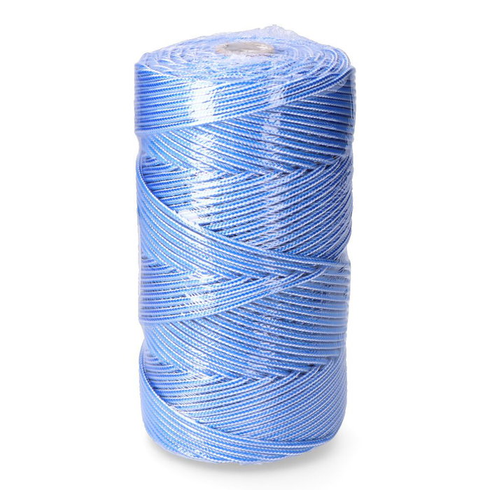 Edm Cordón trenzado polipropileno azul / blanco, calibre 5 mm x 200 m, alta tenacidad, resistente a UV y químicos, flotabilidad