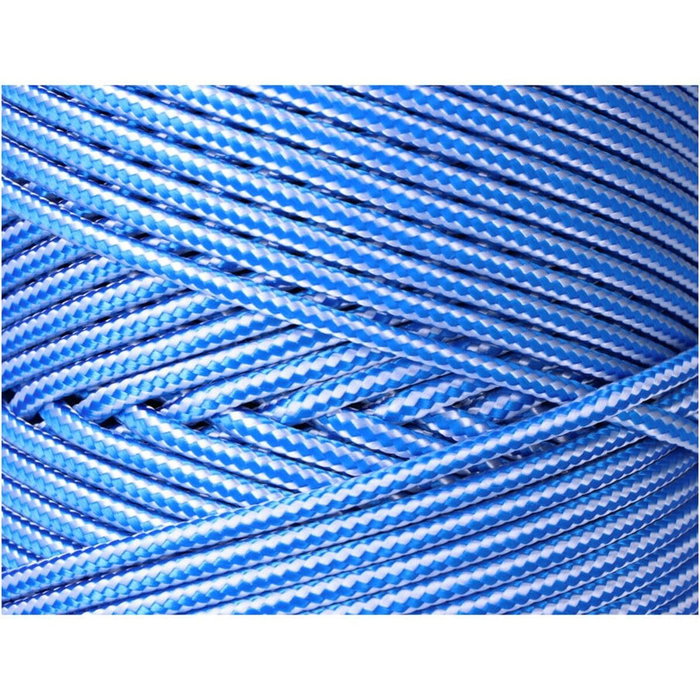 Edm Cordón trenzado de polipropileno azul / blanco, 5 mm x 200 m