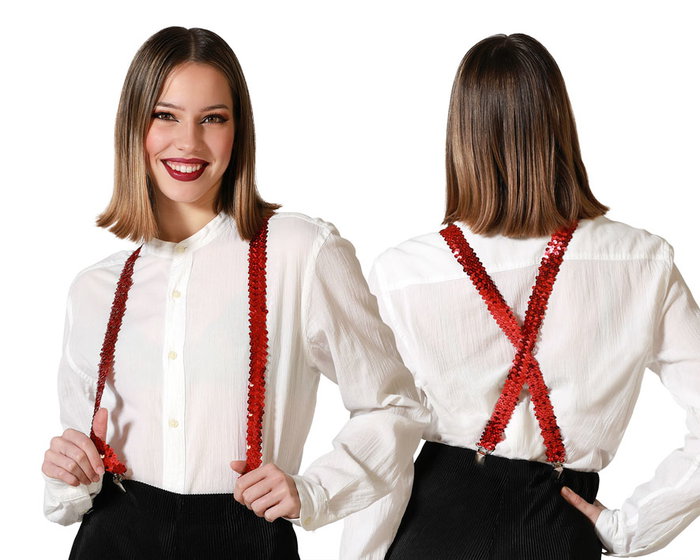 Atosa Fiesta Tirantes Rojos Lentejuelas Para Disfraz Unisex Atosa Fiesta Tirantes Rojos Lentejuelas Para Disfraz Unisex