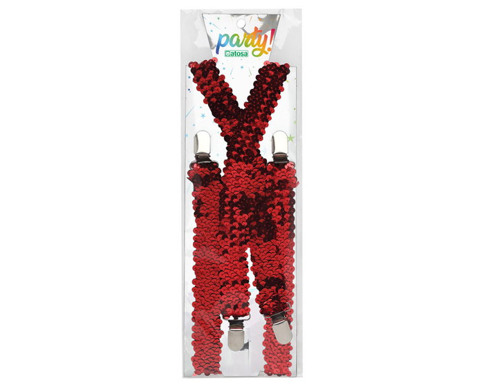 Atosa Fiesta Tirantes Rojos Lentejuelas Para Disfraz Unisex Atosa Fiesta Tirantes Rojos Lentejuelas Para Disfraz Unisex