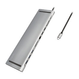 LogiLink UA0373 DockingStation USB-C 11 en 1 PD 100W Plata