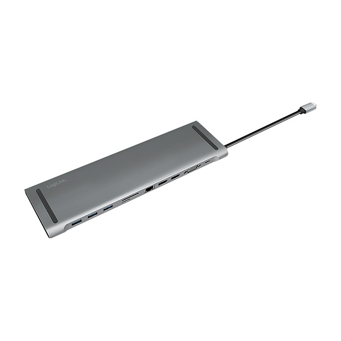 LogiLink UA0373 Estación de Conexión USB-C 11 en 1 PD 100W Plata