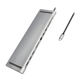LogiLink UA0373 Estación de Conexión USB-C 11 en 1 PD 100W Plata