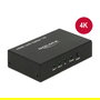 DeLOCK 18682 Splitter HDMI 1 Entrada a 2 Salidas 4K UHD 3840 x 2160 Pixeles, Negro, Metal