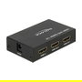 DeLOCK 18682 Splitter HDMI 1 Entrada a 2 Salidas 4K UHD 3840 x 2160 Pixeles, Negro, Metal