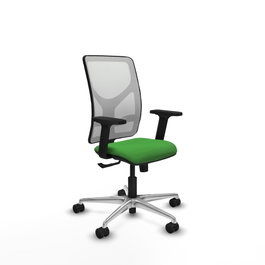 PIQUERAS Y CRESPO Silla de oficina Motilla con mecanismo Sincro, Tela Verde y Malla Blanca