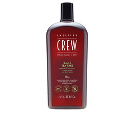 American Crew TEA TREE 3 en 1 champú, acondicionador y gel de ducha 1000 ml