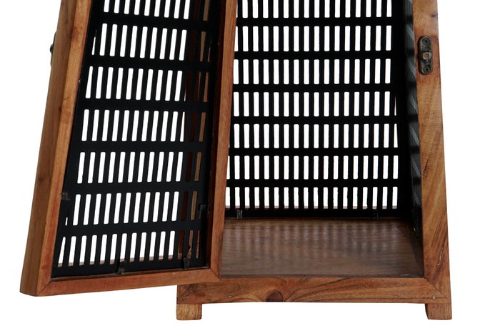 DKD Home Decor Portavelas de Mango y Metal Natural y Negro 20x20x38 cm DKD Home Decor Portavelas de Mango y Metal Natural y Negro 20x20x38 cm