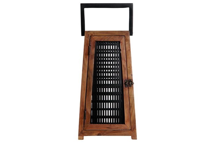 DKD Home Decor Portavelas de Mango y Metal Natural y Negro 20x20x38 cm DKD Home Decor Portavelas de Mango y Metal Natural y Negro 20x20x38 cm
