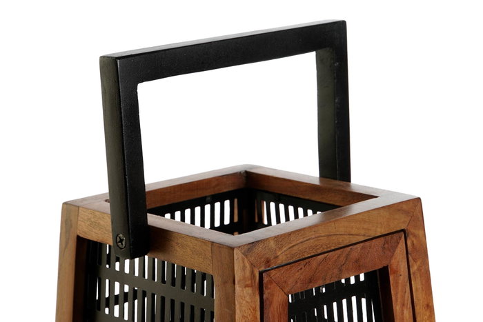 DKD Home Decor Portavelas de Mango y Metal Natural y Negro 20x20x38 cm DKD Home Decor Portavelas de Mango y Metal Natural y Negro 20x20x38 cm