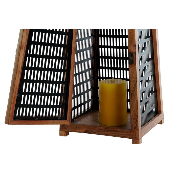 DKD Home Decor Portavelas de Mango y Metal Natural y Negro 20x20x38 cm DKD Home Decor Portavelas de Mango y Metal Natural y Negro 20x20x38 cm