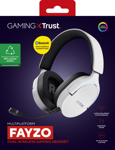 Trust GXT 491 Fayzo Auriculares Gaming Inalámbricos Blancos