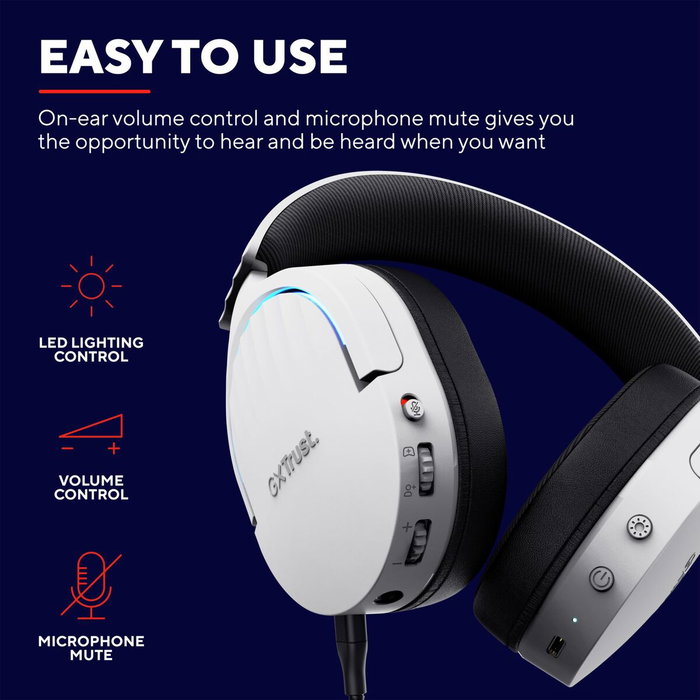 Trust GXT 491 Fayzo Auriculares Gaming Inalámbricos Blancos
