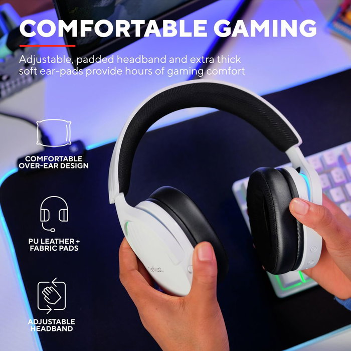 Trust GXT 491 Fayzo Auriculares Gaming Inalámbricos Blancos