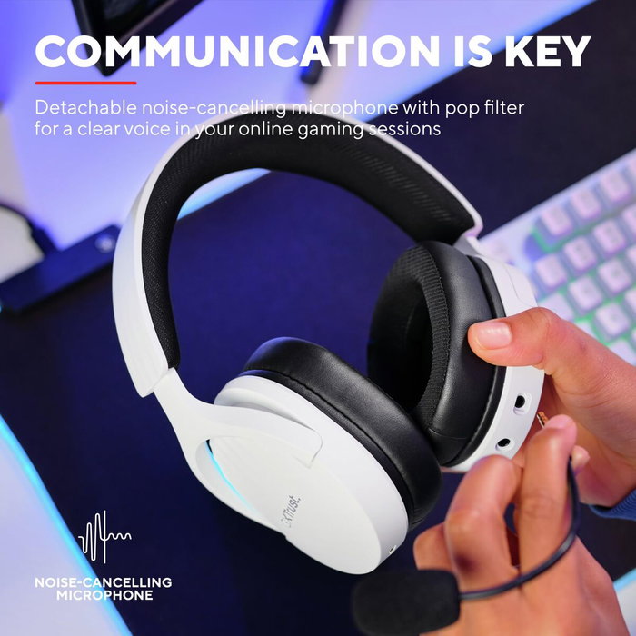 Trust GXT 491 Fayzo Auriculares Gaming Inalámbricos Blancos