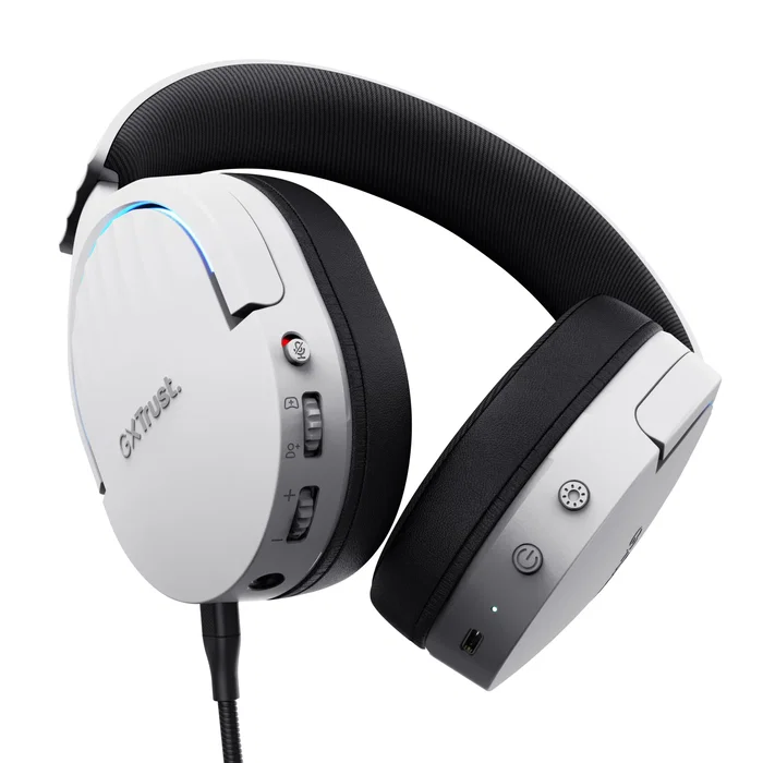 Trust Auriculares Gaming Inalámbricos GXT 491 FAYZO Diadema Dual USB-C/Bluetooth/3.5mm Sonido 7.1 Virtual Micrófono Desmontable con Cancelación de Ruido Blanco y Negro