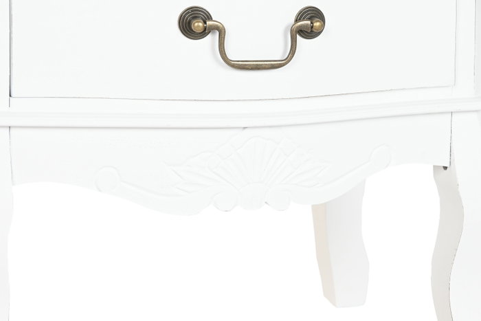 DKD Home Decor Mesita de Noche Versalles3 Madera Blanco Natural