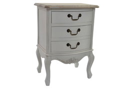 DKD Home Decor Mesita de Noche Versalles3 Madera Blanco Natural
