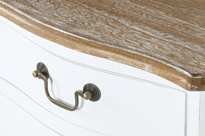 DKD Home Decor Mesita de Noche Versalles3 Madera Blanco Natural