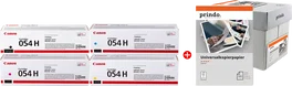 Canon 054H MCVP Value Pack Negro, Cian, Magenta, Amarillo con 2500 hojas de papel Prindo Universal
