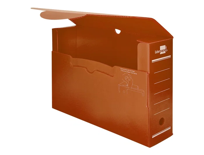 Liderpapel Caja Archivo Definitivo Plástico Marrón 360x100x260 mm