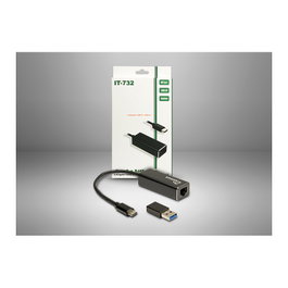 Inter-Tech Adaptador LAN Argus IT-732 USB-C Gigabit Ethernet