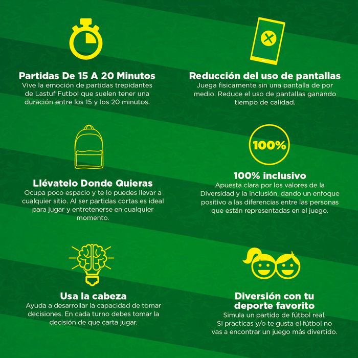 DEQUBE LASTUF Juego de Cartas de Fútbol Divertido para Niños y Adultos (+6 Años)