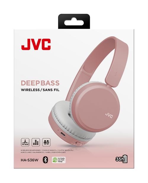 JVC Auricular Bluetooth Diadema, Inalámbrico, Rosa