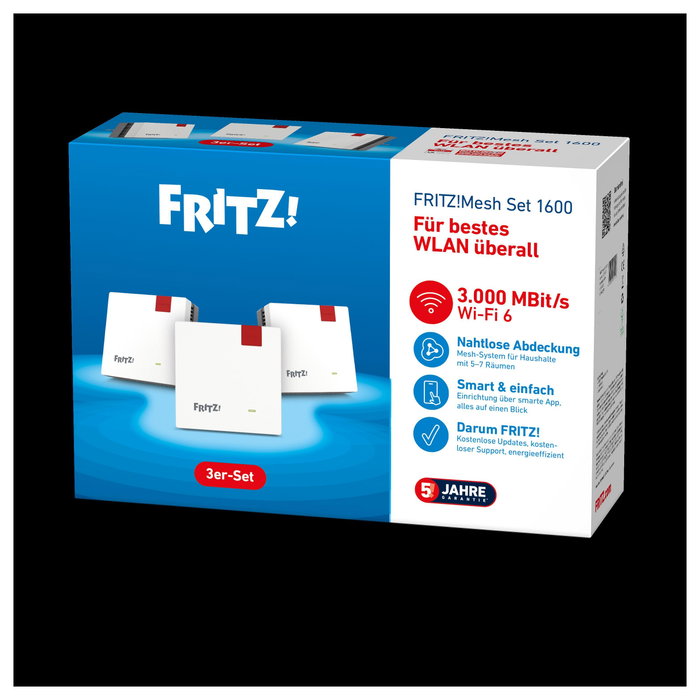 AVM FRITZ!Mesh Set 1600 3-Pack WiFi 6 Mesh System AVM FRITZ!Mesh Set 1600 3-Pack WiFi 6 Mesh System