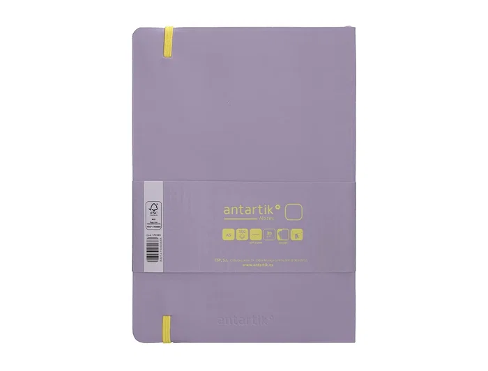 Antartik Cuaderno A5 Tapa Blanda Hojas Lisas Morado y Amarillo, 80 Hojas, 80 gr FSC