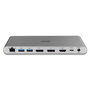 LINDY DST-Pro 5K XT Dock USB-C, Estación Base para Laptop, 100W PD, 3x USB-A, 1x USB-C, HDMI 2.0, 2x DisplayPort 1.4, Ethernet, SD, Aluminio Plata