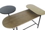 DKD Home Decor Mesa de Centro Marrón, Negro y Dorado con Mármol