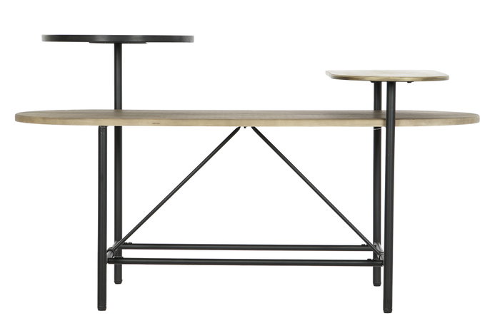 DKD Home Decor Mesa de Centro Marrón, Negro y Dorado con Mármol