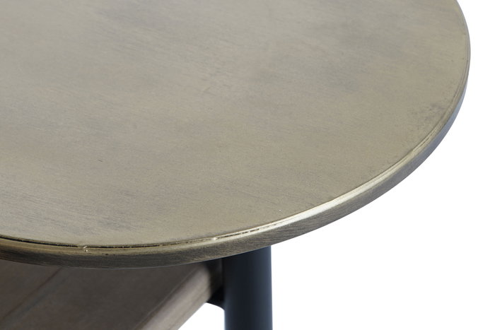 DKD Home Decor Mesa de Centro Marrón, Negro y Dorado con Mármol
