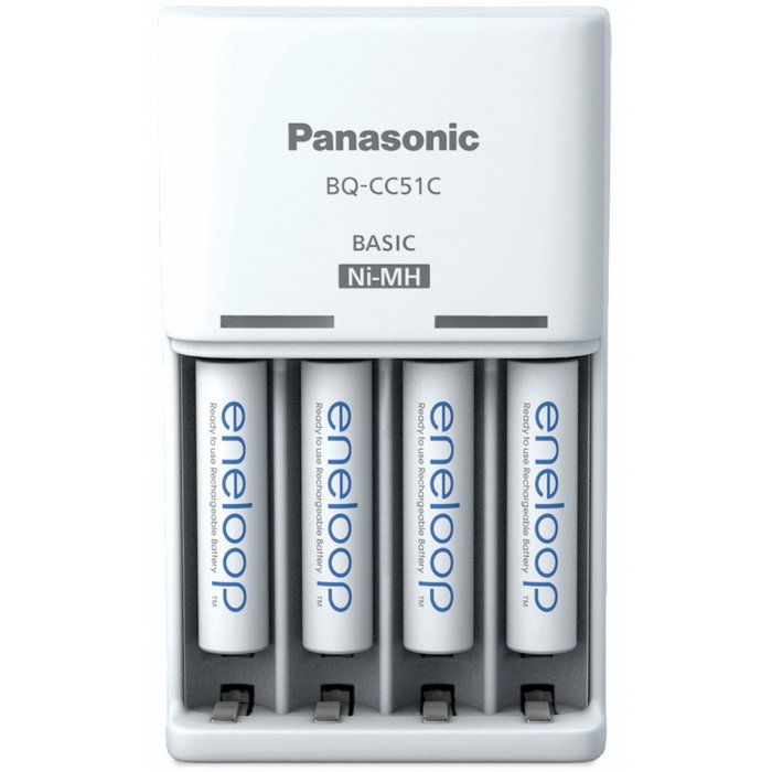 Panasonic Eneloop BQ-CC51 Cargador Básico con 4 Baterías AAA Panasonic Eneloop BQ-CC51 Cargador Básico con 4 Baterías AAA