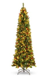 DKD Home Decor Árbol de Navidad Snowy Red Forest Tradicional Verde 70 x 210 x 70 cm 300 LED