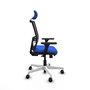 PIQUERAS Y CRESPO Silla de oficina Yunquera con mecanismo Sincro/Traslack, Azul y Negro