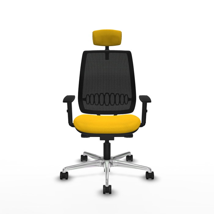 PIQUERAS Y CRESPO Silla de oficina Alares traslack malla negra bali amarillo