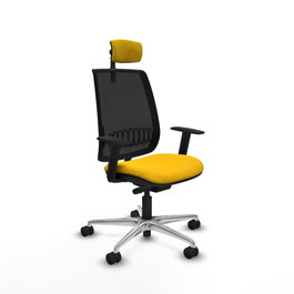 PIQUERAS Y CRESPO Silla de oficina Alares traslack malla negra bali amarillo