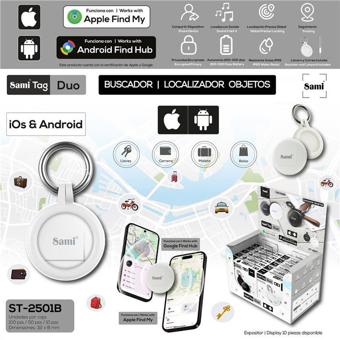 SAMI Tag Duo Buscador de Objetos iOS y Android Blanco