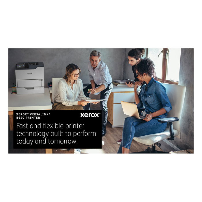 Xerox Impresora Láser Monocromo VersaLink B620V_DN, 61 ppm, Duplex Automático, Gigabit Ethernet, Pantalla Táctil 5"
